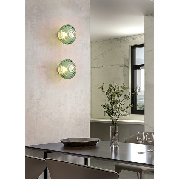 Zelené sklenené LED nástenné svietidlo na USB ø 15,5 cm Earl – Reality-image-1