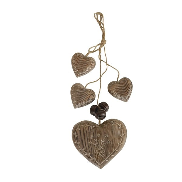 Závesná dekorácia Antic Line Wood Garland Hearts