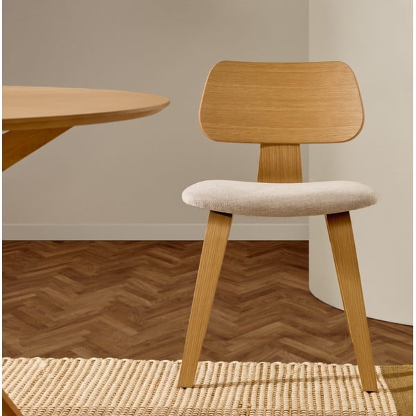 Béžová/v prírodnej farbe jedálenská stolička v dekore duba Gena – Kave Home-image-1