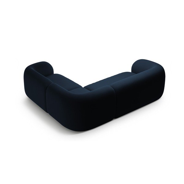 Modrá zamatová rohová pohovka (pravý roh/do L) Kate – Micadoni -image-2