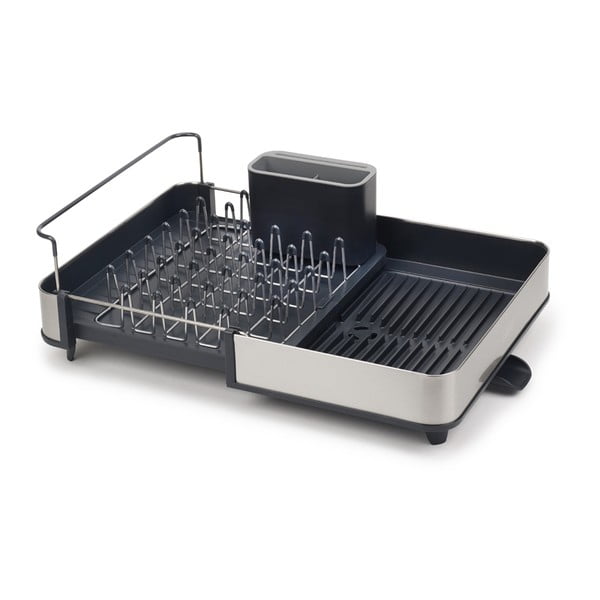 Tmavosivý nastaviteľný odkvapkávač z nehrdzavejúcej ocele 36x32 cm Extend Steel – Joseph Joseph