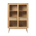 Vitrína v dekore duba s posuvnými dverami v prírodnej farbe 110x160 cm Barrali – Unique Furniture
