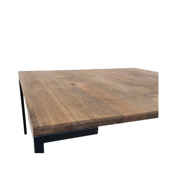Čierny konferenčný stolík s tmavou doskou z dubového dreva House Nordic Lugano, 90 x 90 cm-image-2
