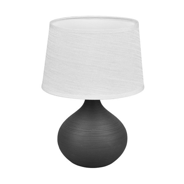Tmavohnedá stolová lampa z keramiky a tkaniny Reality Martin, výška 29 cm
