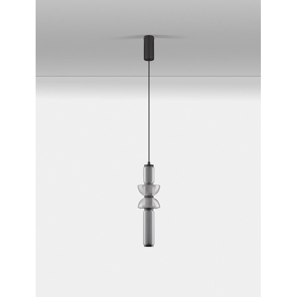 Sivé sklenené LED závesné svietidlo so stmievačom ø 12 cm Ulon – Nova Luce-image-4