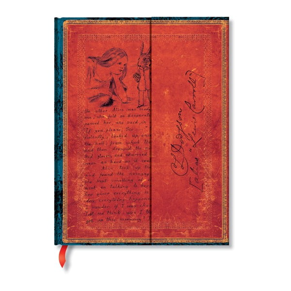 Nelinkovaný zápisník s tvrdou väzbou Paperblanks Alice in Wonderland, 18 x 23 cm