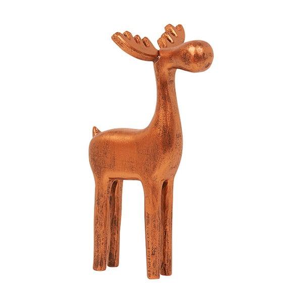 Dekorácia Small Wooden Copper Reindeer, 19 cm