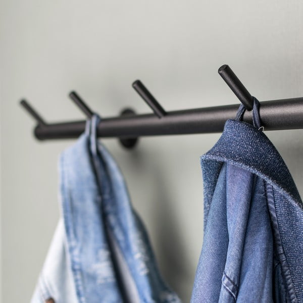 Čierny kovový nástenný vešiak 55 cm Odin – Spinder Design-image-3