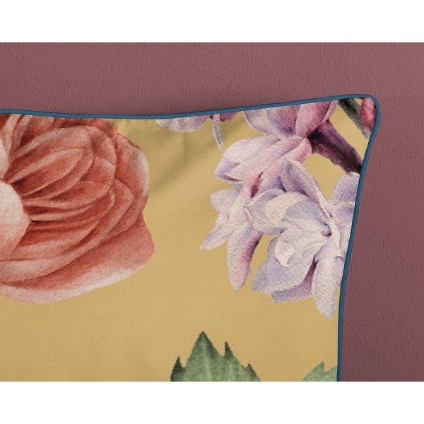 Žlté obliečky z organickej bavlny na jednolôžko Descanso Flowery, 140 x 200 cm-image-3