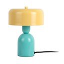 Žltá/tyrkysovomodrá stolová lampa (výška  24 cm) Double Funky – Leitmotiv