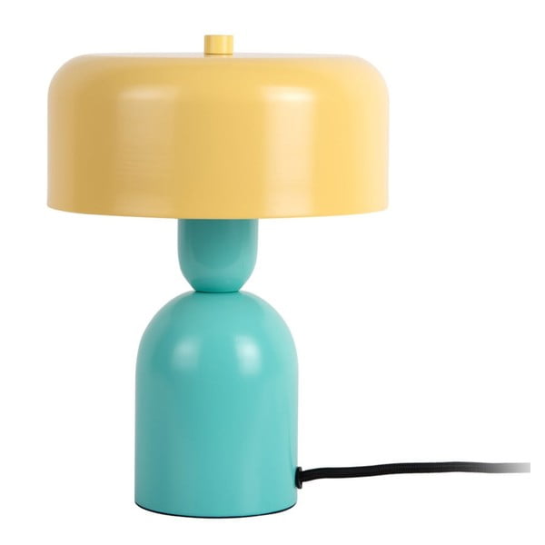 Žltá/tyrkysovomodrá stolová lampa (výška  24 cm) Double Funky – Leitmotiv