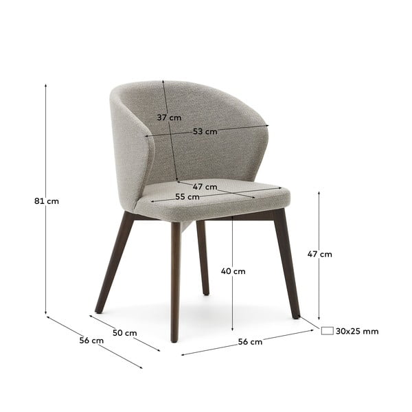 Béžové čalúnené jedálenské kreslo Darice – Kave Home-image-4