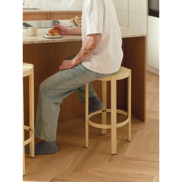 Žltá oceľová stolička Doon – noo.ma-image-1