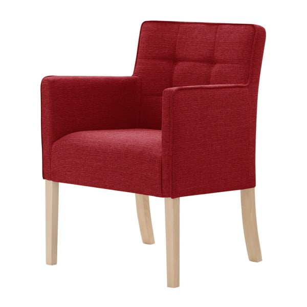 Červená stolička s hnedými nohami Ted Lapidus Maison Freesia
