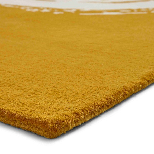 Horčicovožltý vlnený koberec Think Rugs Elements Circle, 120 x 170 cm-image-2
