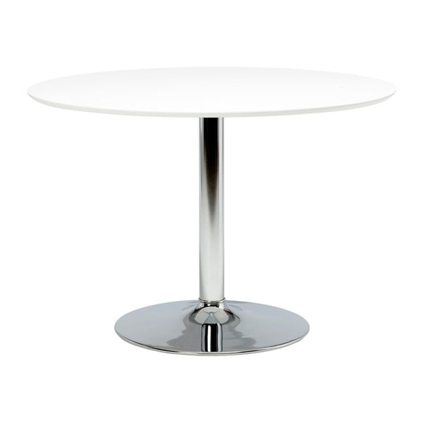 Biely guľatý jedálenský stôl so sklenenou doskou Actona Ibiza, ⌀ 110 cm
