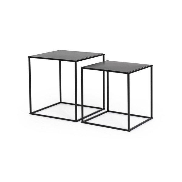 Čierne kovové konferenčné stolíky v súprave 2 ks 38x38 cm Alrik – Yes Everyday
