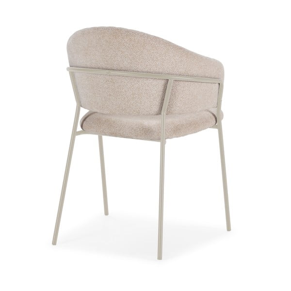 Béžové čalúnené jedálenské kreslá v súprave s podrúčkami 2 ks Leticia – Marckeric-image-4