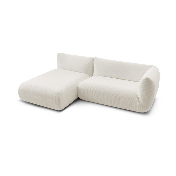 Biela menčestrová rohová pohovka (ľavý roh) Lecomte - Bobochic Paris-image-4