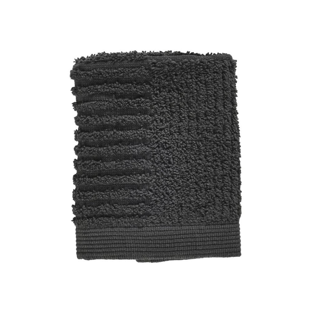 Antracitovosivý uterák zo 100% bavlny na tvár Zone Classic, 30 × 30 cm