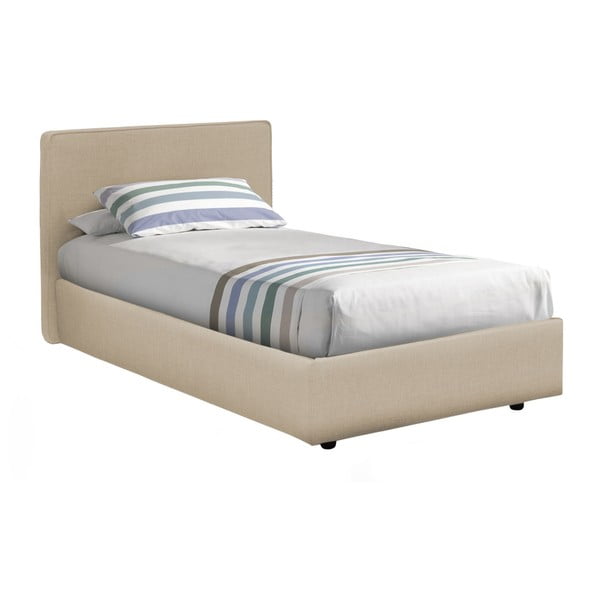 Béžová jednolôžková posteľ s úložným priestorom 13Casa Ninfea, 80 × 190 cm