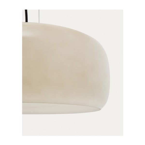LED závesné svietidlo sivobéžové so skleneným tienidlom ø 38 cm Reig – Kave Home-image-2