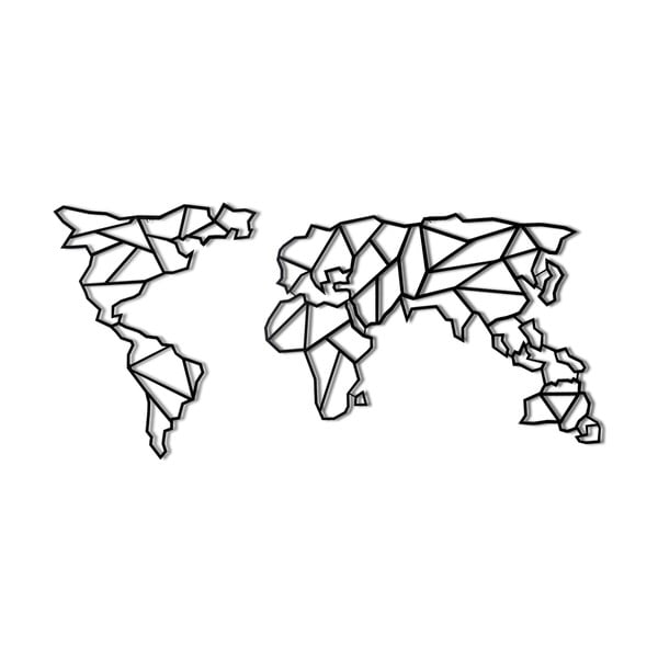 Nástenná kovová dekorácia Map, 60 × 130 cm