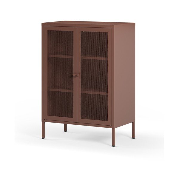 Vínovočervená kovová skrinka 70x100x40 cm Fayna – Marckeric-image-3