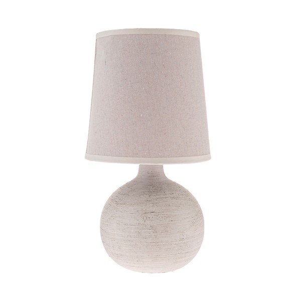 Svetlosivá keramická stolová lampa s textilným tienidlom (výška  29 cm) Bianca – Dakls