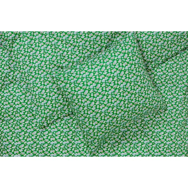 Zelené obliečky na jednolôžko z bavlneného saténu 140x200 cm Pleasantly - JUNA-image-1