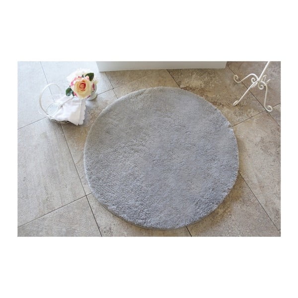 Sivá kúpeľňová predložka Confetti Bathmats Colors of Grey, ⌀ 90 cm