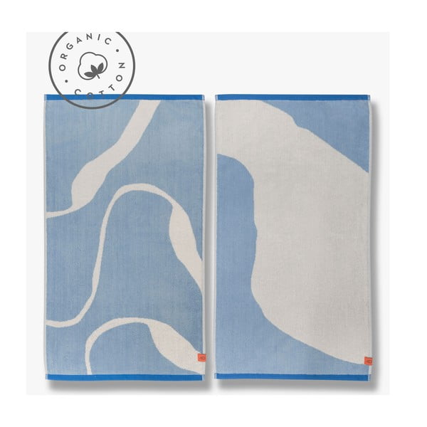 Bielo-modré uteráky v súprave 2 ks z Bio bavlny 50x90 cm Nova Arte – Mette Ditmer Denmark