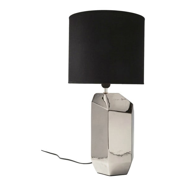 Sivá stolová lampa s čiernym tienidlom Kare Design Diamond