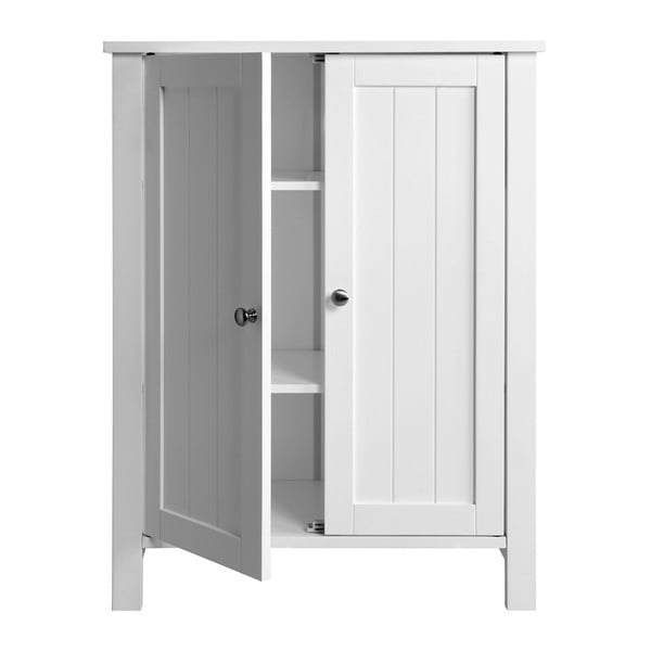 Biela kúpeľňová skrinka s dvierkami Songmics, šírka 60 cm-image-2