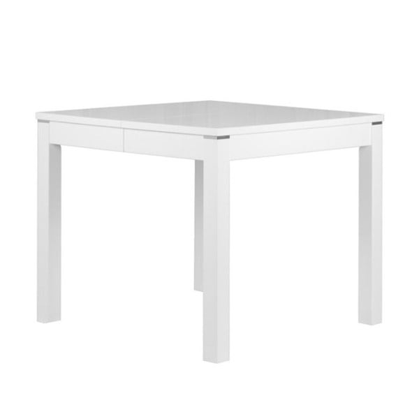 Lesklý biely rozkladací jedálenský stôl Durbas Style Eric, dĺžka až 135 cm
