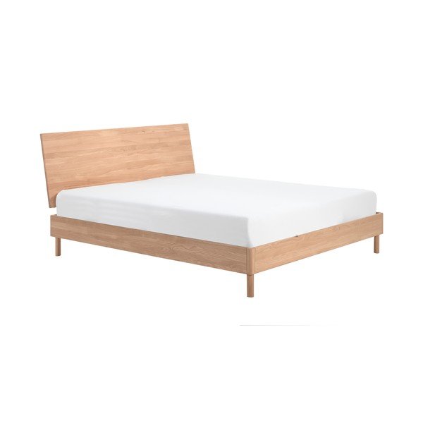 Dvojlôžková posteľ z dubového dreva bez roštu 180x200 cm v prírodnej farbe Forrest – Vipack