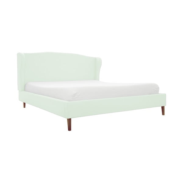 Pastelovozelená posteľ s prírodnými nohami Vivonita Windsor, 160 × 200 cm
