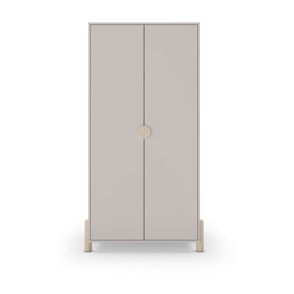 Krémová detská šatníková skriňa z borovicového dreva 93x180 cm Enola – Marckeric