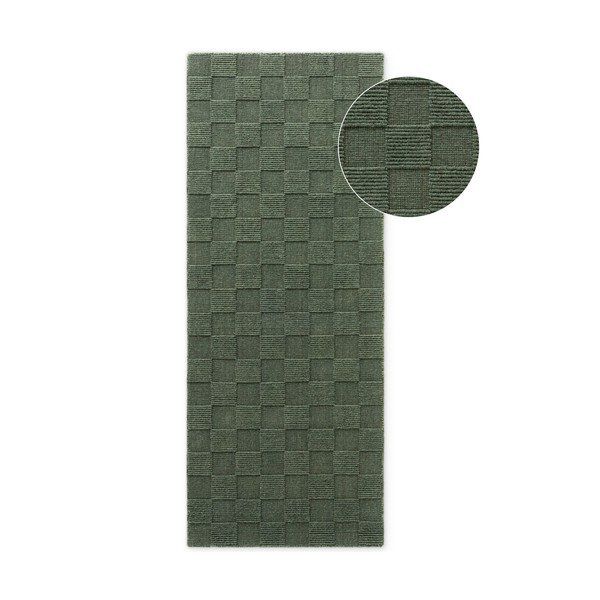 Tmavozelený ručne tkaný vlnený behúň 80x200 cm Scala – Villeroy&Boch