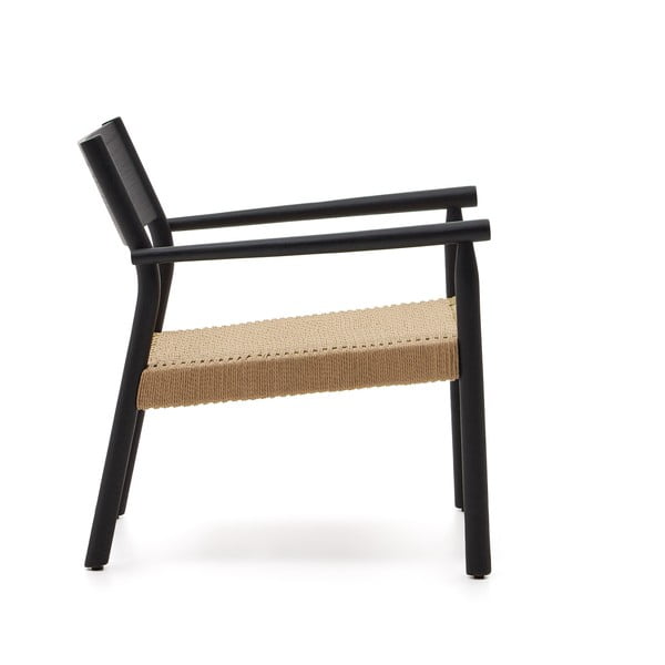 Čierne kreslo s výpletom Yalia – Kave Home-image-3