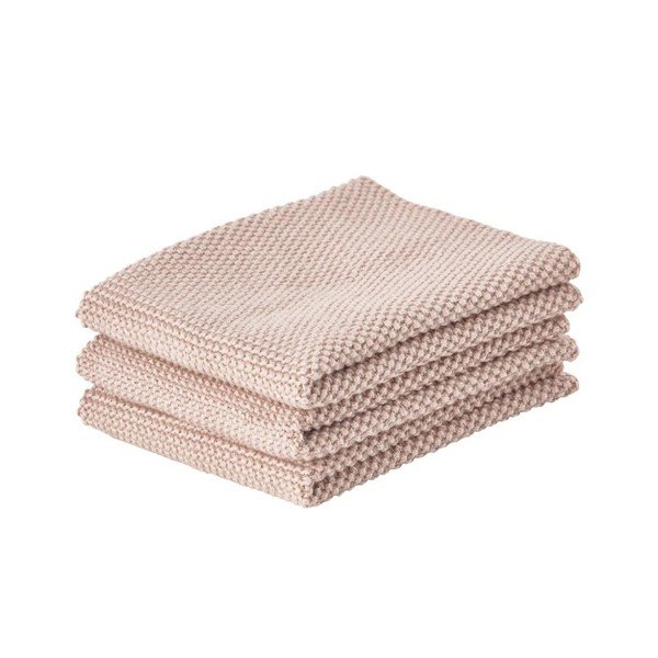 Súprava 3 béžových bavlnených kuchynských utierok Zone Garro, 27 × 27 cm-image-1