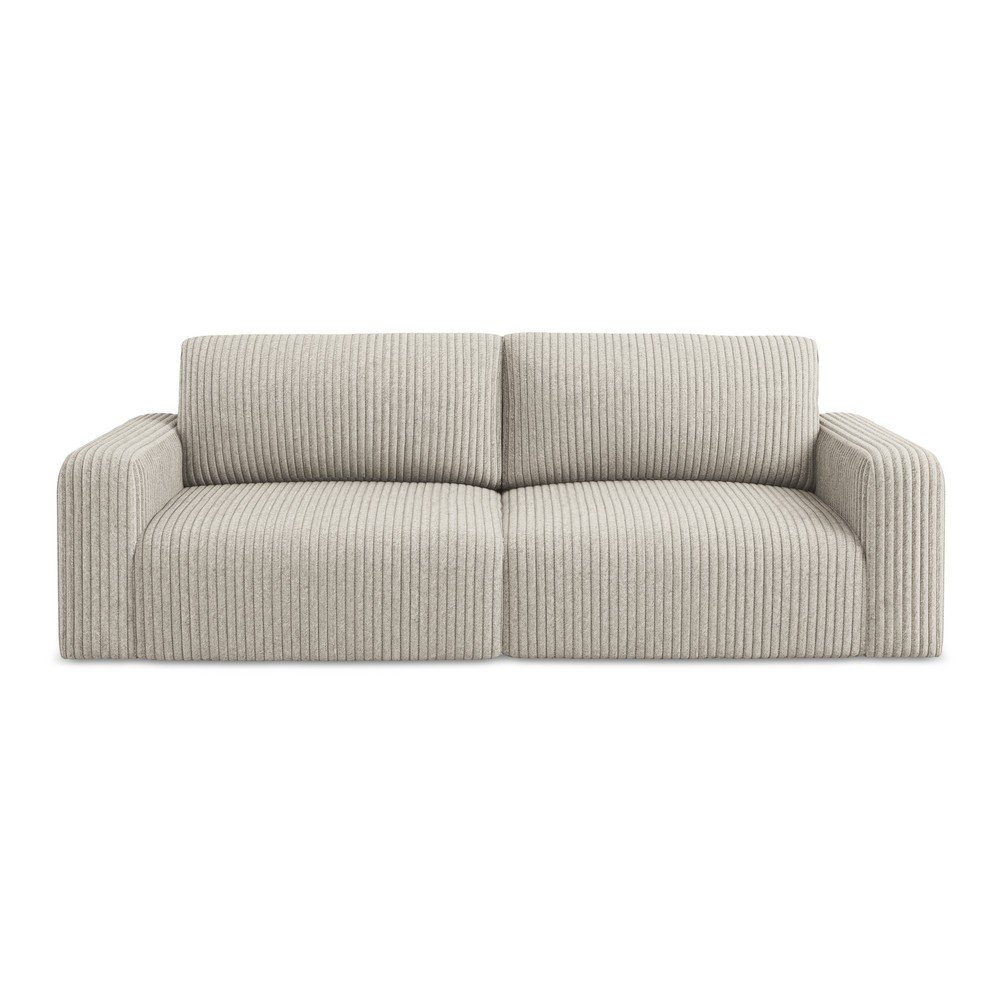 Béžová menčestrová rozkladacia/s úložným priestorom pohovka 252 cm Kona – Makamii