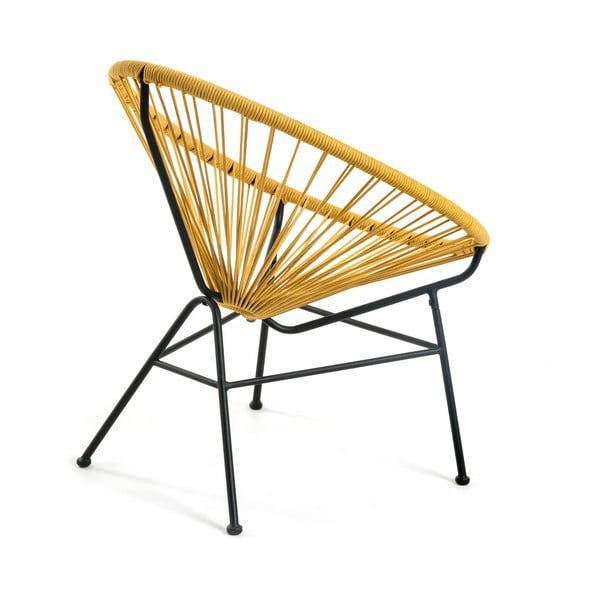 Horčicovožlté záhradné kreslo s oceľovou konštrukciou Kave Home Samantha-image-3