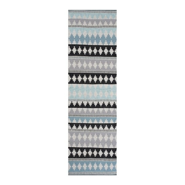 Modrý bavlnený koberec Linie Design Nantes, 80 x 250 cm