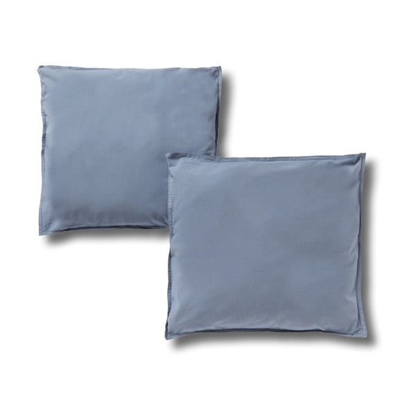 Sada 2 modrých obliečok na vankúš z bavlneného perkálu Casa Di Bassi, 40 × 40 cm