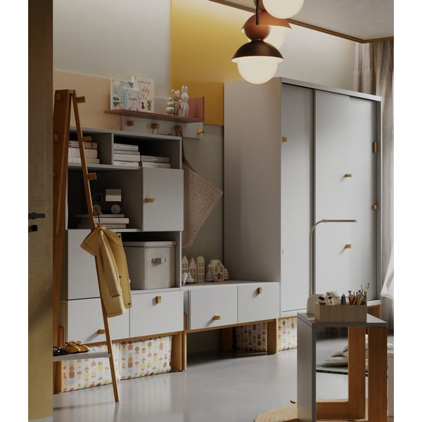 Svetlosivá detská šatníková skriňa 154x195 cm Cube - Pinio-image-1
