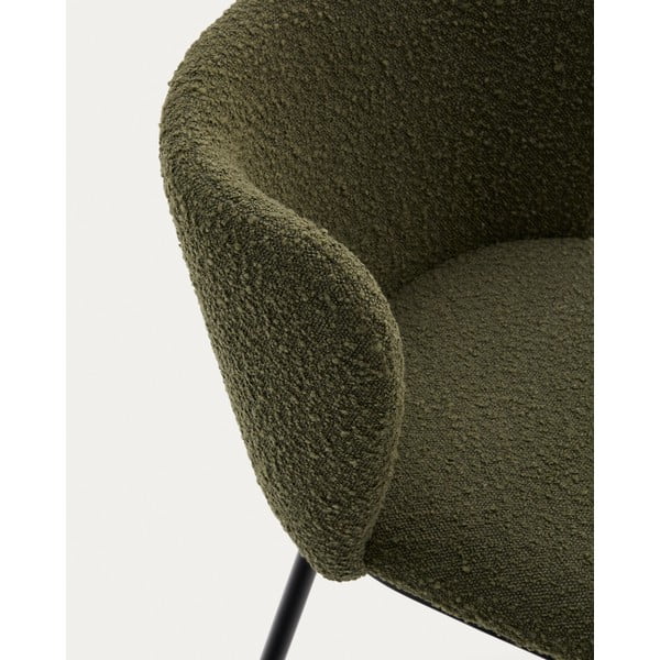 Zelené čalúnené jedálenské kreslo Ciselia – Kave Home-image-4