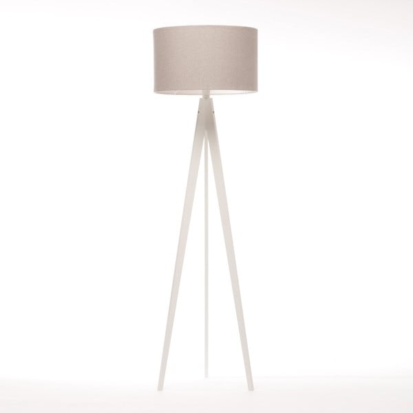 Krémová stojacia lampa 4room Artist, biela lakovaná breza, 150 cm