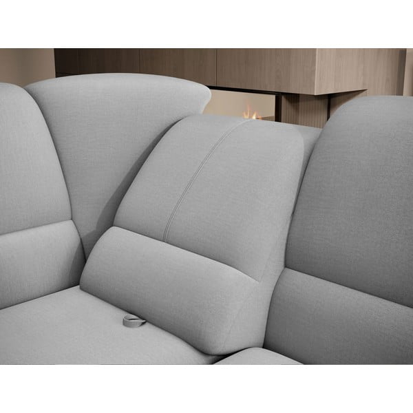 Sivá zamatová rozkladacia/s úložným priestorom rohová pohovka (ľavý roh/do L) Siber – ELTAP-image-1