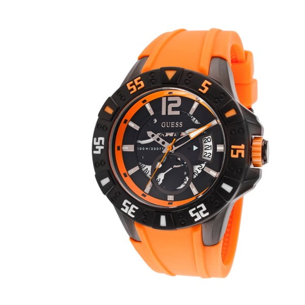 Oranžové pánske hodinky Guess W0034G8